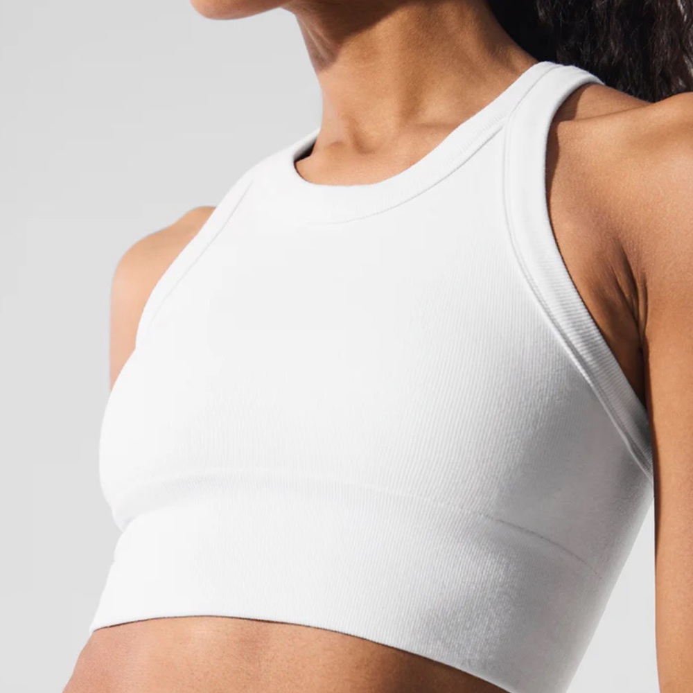 Alo Seamless Delight High Neck Bra - White